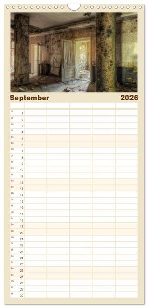 Produktbild: Familienplaner 2026 - Verlassene Orte im Harz mit 5 Spalten (Wandkalender, 21 x 45 cm) CALVENDO
