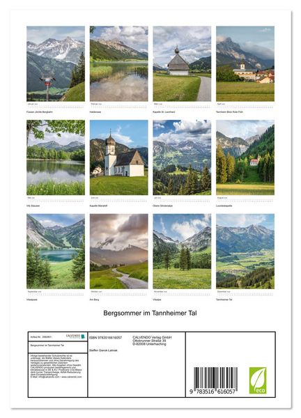 Produktbild: Bergsommer im Tannheimer Tal (Wandkalender 2026 DIN A4 hoch), CALVENDO Monatskalender