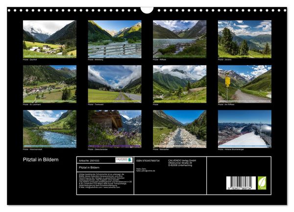 Produktbild: Pitztal in Bildern (Wandkalender 2026 DIN A3 quer), CALVENDO Monatskalender