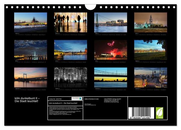 Produktbild: k&ouml;ln dunkelbunt II &ndash; Die Stadt leuchtet! (Wandkalender 2027 DIN A4 quer), CALVENDO Monatskalender