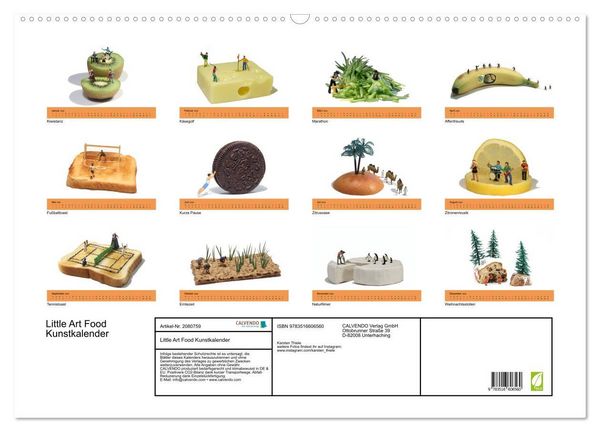 Produktbild: Little Art Food Kunstkalender (Wandkalender 2026 DIN A2 quer), CALVENDO Monatskalender
