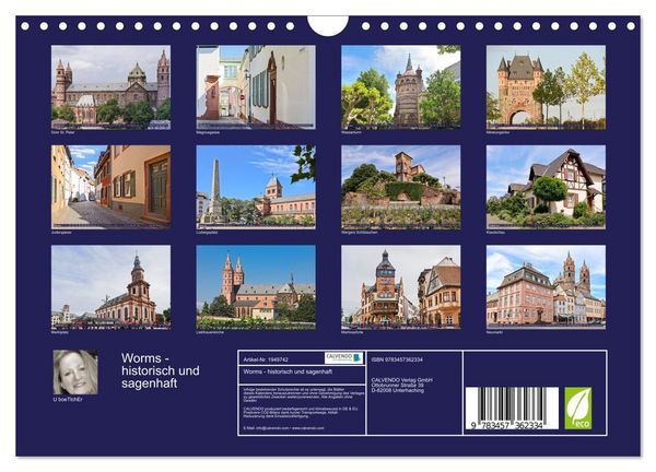 Produktbild: Worms - historisch und sagenhaft (Wandkalender 2026 DIN A4 quer), CALVENDO Monatskalender
