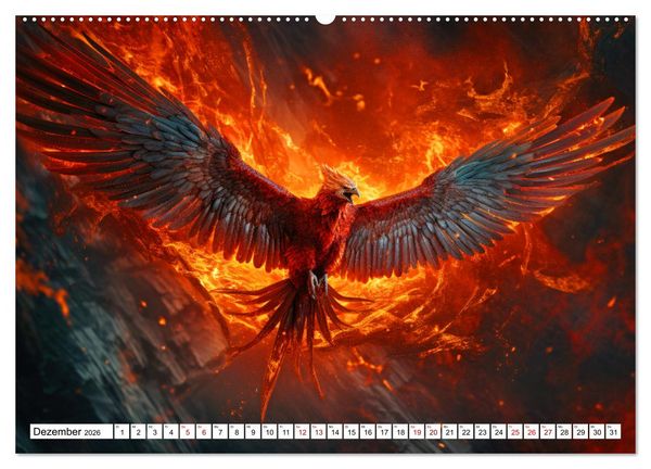 Produktbild: Mystische Kreaturen - Ein Jahr voller Magie und Fantasie (hochwertiger Premium Wandkalender 2026 DIN A2 quer), Kunstdruck in Hochglanz