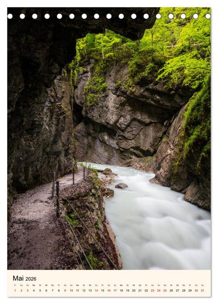 Produktbild: Partnachklamm (Tischkalender 2026 DIN A5 hoch), CALVENDO Monatskalender
