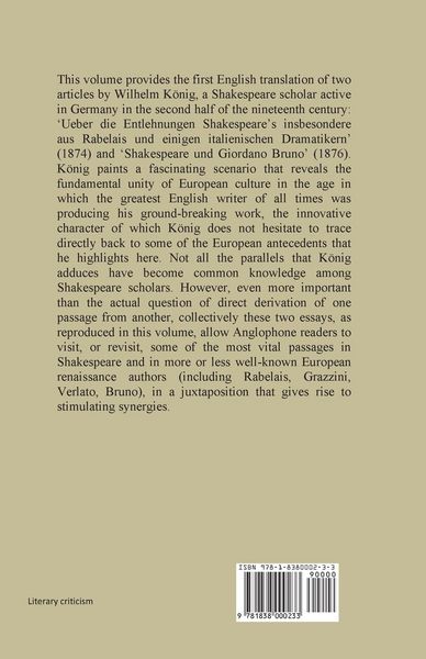 Produktbild: Essays on Shakespeare and European Renaissance Culture (1874 & 1876)