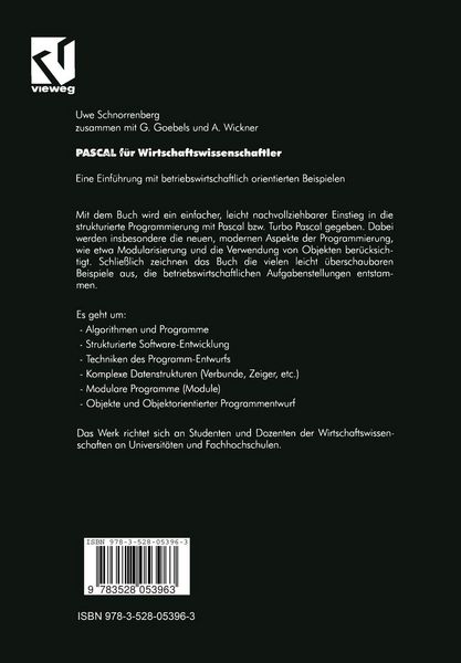 Produktbild: PASCAL f&uuml;r Wirtschaftswissenschaftler
