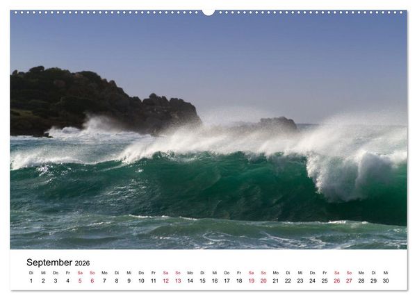 Produktbild: Naturschauspiel Wellen (hochwertiger Premium Wandkalender 2026 DIN A2 quer), Kunstdruck in Hochglanz