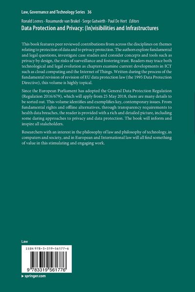 Produktbild: Data Protection and Privacy: (In)visibilities and Infrastructures