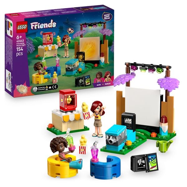 LEGO Friends 42642 Filmabend mit Freunden, Spielzeug Kinder ab 6 Jahren