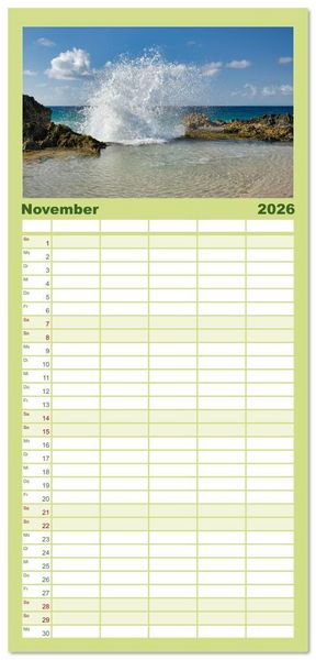 Produktbild: Familienplaner 2026 - Guadeloupe - Karibische Traumstr&auml;nde mit 5 Spalten (Wandkalender, 21 x 45 cm) CALVENDO