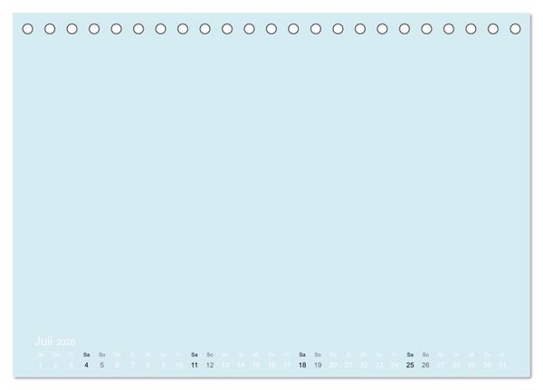 Produktbild: Bastelkalender - hell Blau (Tischkalender 2026 DIN A5 quer), CALVENDO Monatskalender