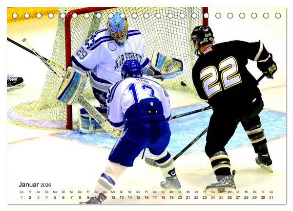 Produktbild: Eishockey - Kampf um den Puck (Tischkalender 2026 DIN A5 quer), CALVENDO Monatskalender