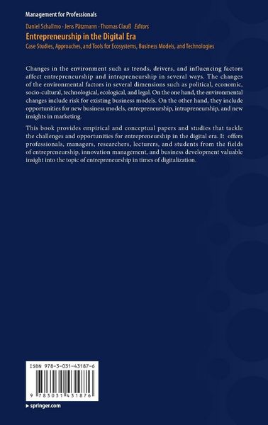 Produktbild: Entrepreneurship in the Digital Era
