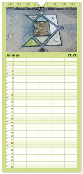 Produktbild: Familienplaner 2026 - Bonjour Paris mit 5 Spalten (Wandkalender, 21 x 45 cm) CALVENDO