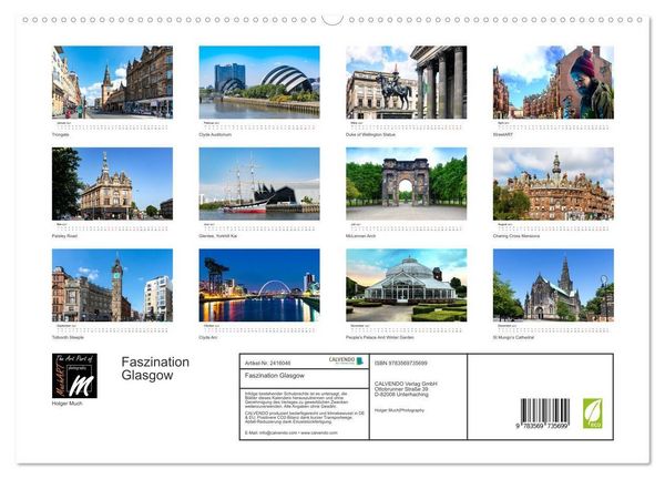 Produktbild: Faszination Glasgow (hochwertiger Premium Wandkalender 2027 DIN A2 quer), Kunstdruck in Hochglanz