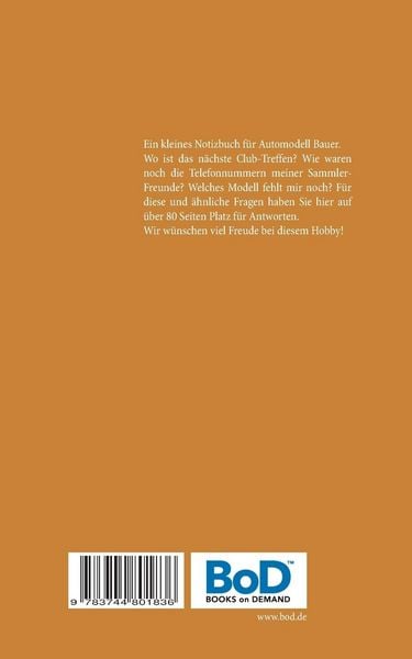 Produktbild: Notizbuch f&uuml;r Automodell-Bauer