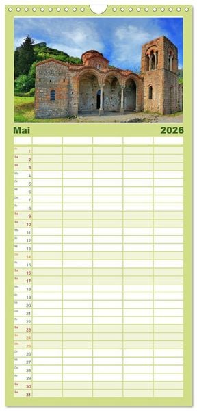Produktbild: Familienplaner 2026 - Wundersch&ouml;ne Highlights der griechischen Antike mit 5 Spalten (Wandkalender, 21 x 45 cm) CALVENDO