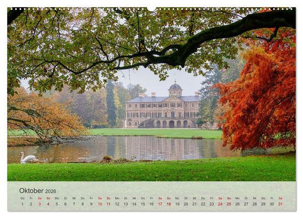 Produktbild: Schloss Favorite &ndash; Ein Park im Wandel der Jahreszeiten (hochwertiger Premium Wandkalender 2026 DIN A2 quer), Kunstdruck in Hochglanz