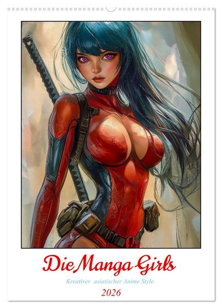 Die Manga Girls (Wandkalender 2026 DIN A2 hoch), CALVENDO Monatskalender