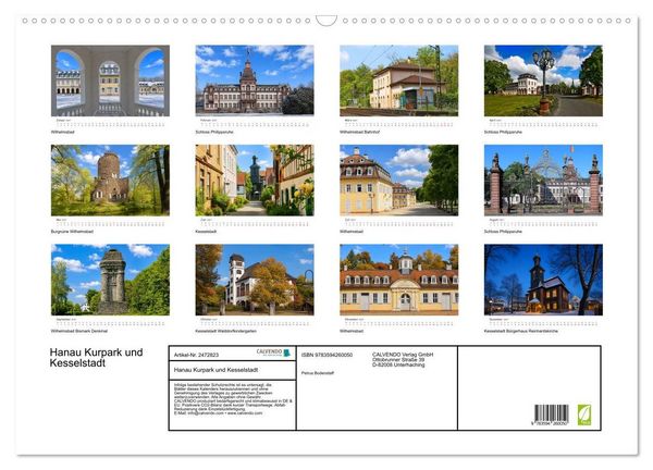 Produktbild: Hanau Kurpark und Kesselstadt (Wandkalender 2027 DIN A2 quer), CALVENDO Monatskalender