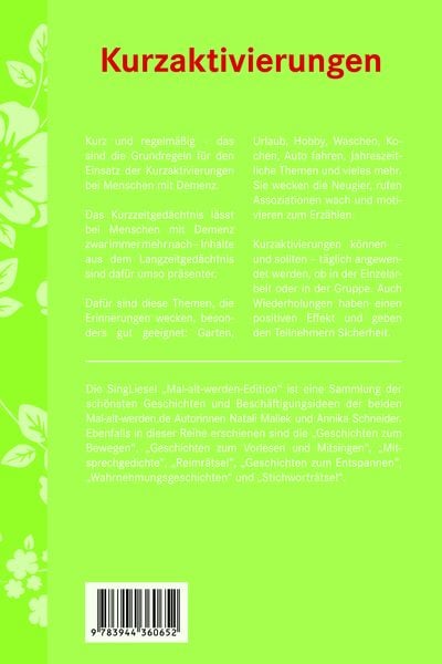 Produktbild: Kurzaktivierungen. Spiele und Besch&auml;ftigungen f&uuml;r Senioren. Auch mit Demenz. Ratgeber