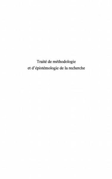 Produktbild: Traite de methodologie et d'epistemiolog