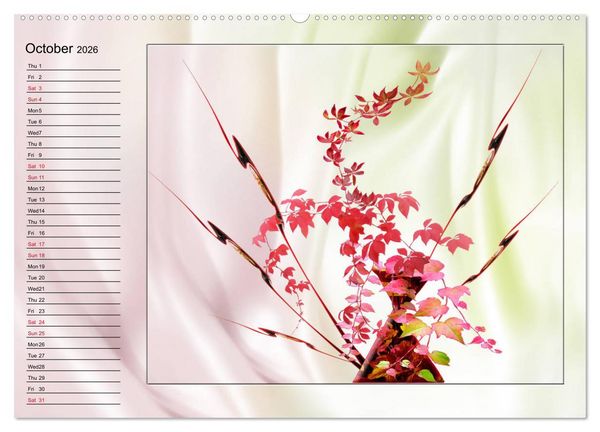 Produktbild: Enchanting Ikebana (High Quality Premium Wall Calendar 2026 DIN A2 landscape),CALVENDO 12 Month Wall Calendar