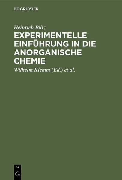 Produktbild: Experimentelle Einf&uuml;hrung in die anorganische Chemie
