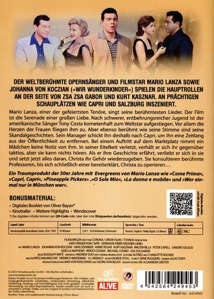 Produktbild: Der Sänger von Capri - Serenade einer großen Liebe (Neuaflage) (Filmjuwelen)