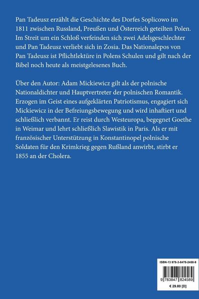 Produktbild: Pan Tadeusz oder Die letzte Fehde in Litauen (Gro&szlig;druck)