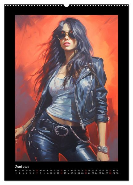 Produktbild: Heavy Metal-Queens. Wilde Rock- und Metal-Girl Paintings (hochwertiger Premium Wandkalender 2026 DIN A2 hoch), Kunstdruck in Hochglanz