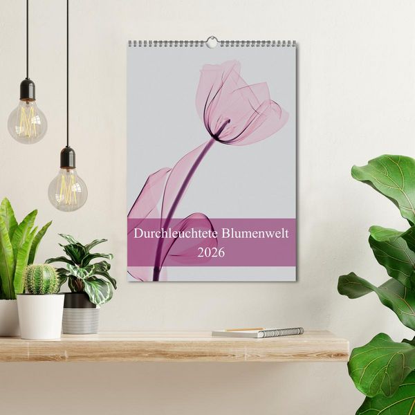 Produktbild: Durchleuchtete Blumenwelt 2026 (Wandkalender 2026 DIN A3 hoch), CALVENDO Monatskalender