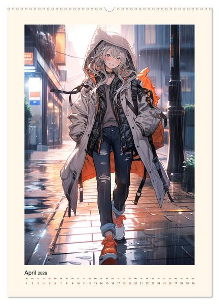 Produktbild: Manga Girls - ein gl&uuml;ckliches Jahr (Wandkalender 2026 DIN A2 hoch), CALVENDO Monatskalender