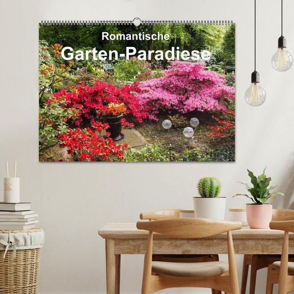 Produktbild: Romantische Garten-Paradiese (Wandkalender 2026 DIN A2 quer), CALVENDO Monatskalender