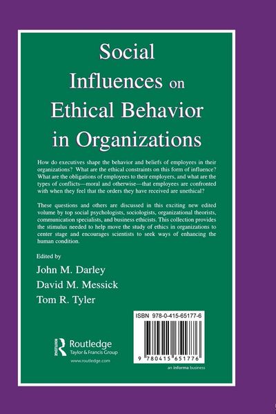 Produktbild: Social Influences on Ethical Behavior in Organizations