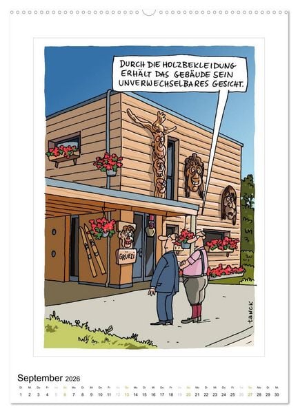 Produktbild: Betongold lacht - Cartoons (Wandkalender 2026 DIN A2 hoch), CALVENDO Monatskalender