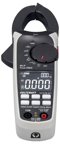 Produktbild: VOLTCRAFT VC538 BT Stromzange TRMS CAT III 600 V, CAT II 1000 V, 1000 A, AC, DC, Datenlogger, Bluetooth App