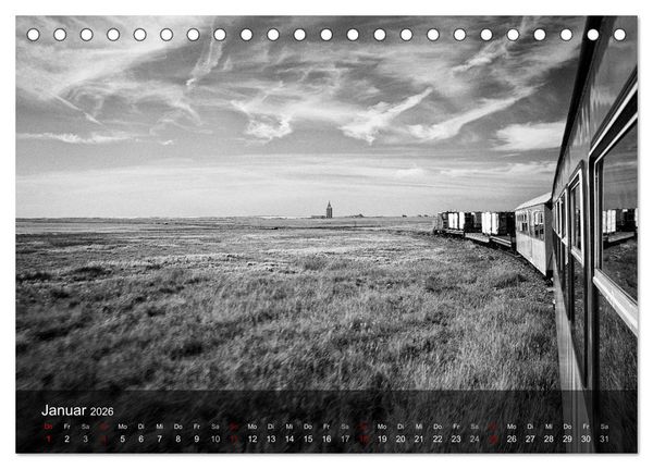 Produktbild: Wangerooge Noir (Tischkalender 2026 DIN A5 quer), CALVENDO Monatskalender