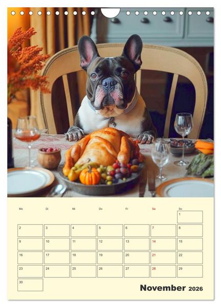 Produktbild: Lustige Flederm&auml;use. Franz&ouml;sische Bulldoggen bei der Freizeitgestaltung (Wandkalender 2026 DIN A4 hoch), CALVENDO Monatskalender