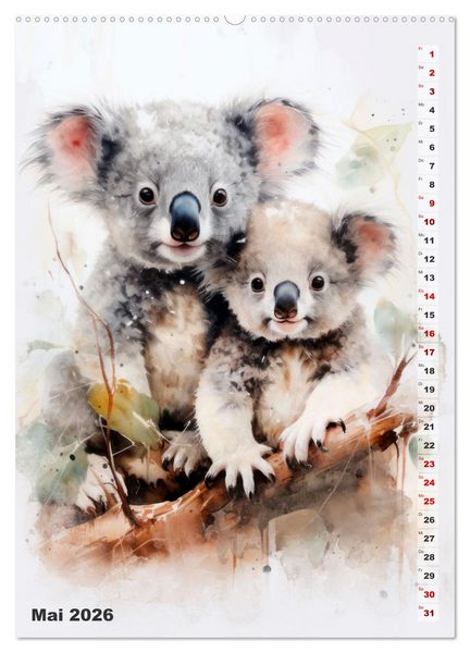 Produktbild: Niedliche Tierfamilien (Wandkalender 2026 DIN A2 hoch), CALVENDO Monatskalender