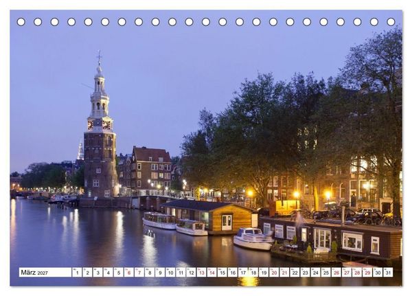 Produktbild: Amsterdam - Momente einer Reise (Tischkalender 2027 DIN A5 quer), CALVENDO Monatskalender