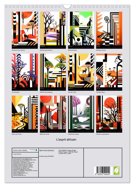 Produktbild: L'esprit africain (Calendrier mural 2026 DIN A3 horizontal), CALVENDO calendrier mensuel