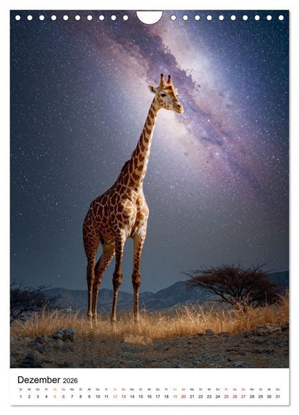 Produktbild: Giraffen - die Welt von oben betrachtet (Wandkalender 2026 DIN A4 hoch), CALVENDO Monatskalender