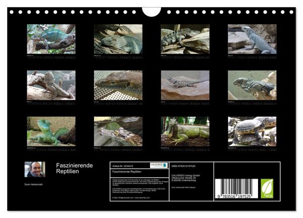 Produktbild: Faszinierende Reptilien (Wandkalender 2026 DIN A4 quer), CALVENDO Monatskalender