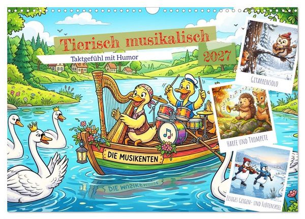 Produktbild: Tierisch musikalisch - Taktgef&uuml;hl mit Humor (Wandkalender 2027 DIN A3 quer), CALVENDO Monatskalender