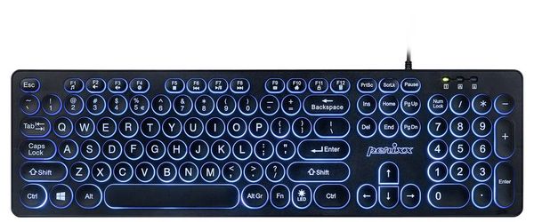 Produktbild: Perixx PERIBOARD-317 R DE B Kabelgebunden Tastatur Deutsch, QWERTZ Schwarz Beleuchtet