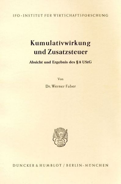 Produktbild: Kumulativwirkung und Zusatzsteuer.