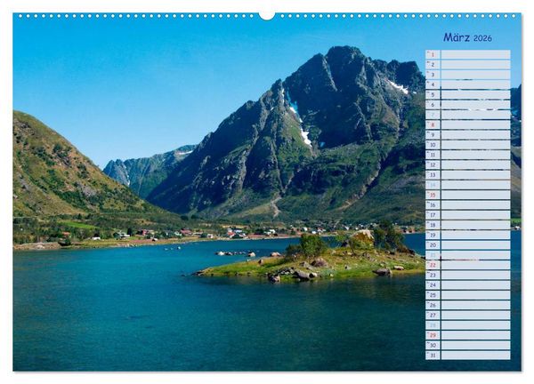 Produktbild: Landschaften Norwegens zwischen Polarkreis und Nordkap (hochwertiger Premium Wandkalender 2026 DIN A2 quer), Kunstdruck in Hochglanz