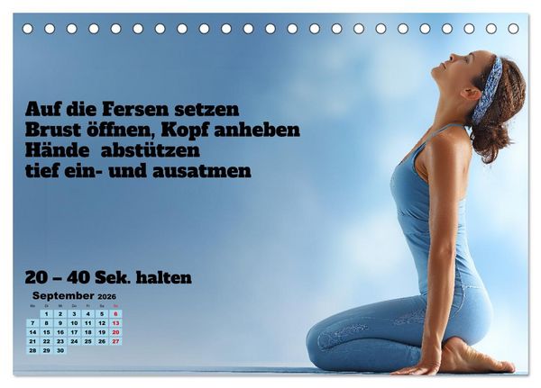 Produktbild: Yoga Kalender - &Uuml;bungen und Meditation f&uuml;r jeden Monat (Tischkalender 2026 DIN A5 quer), CALVENDO Monatskalender