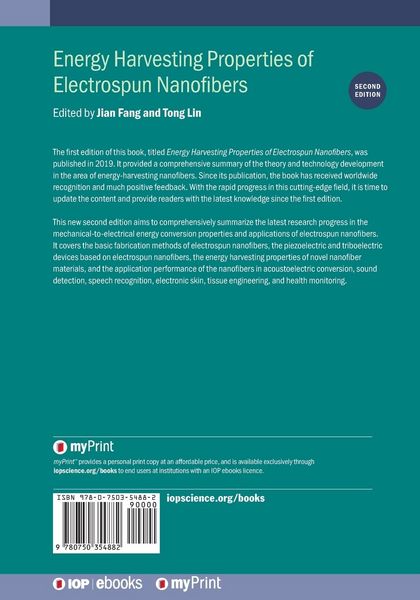 Produktbild: Energy Harvesting Properties of Electrospun Nanofibers (Second Edition)